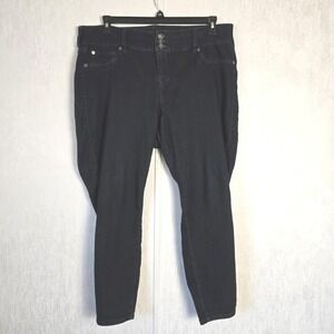 Torrid Denim Womens 18S Dark Wash Skinny Jeans Triple Button High Rise Stretch